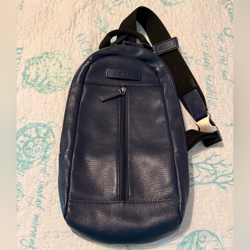 Coach Navy Leather Bag